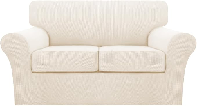 Turquoize 3 Piece Sofa Covers for 2 Cushion Couch Sofa Slipcover Soft Couch by Turquoize