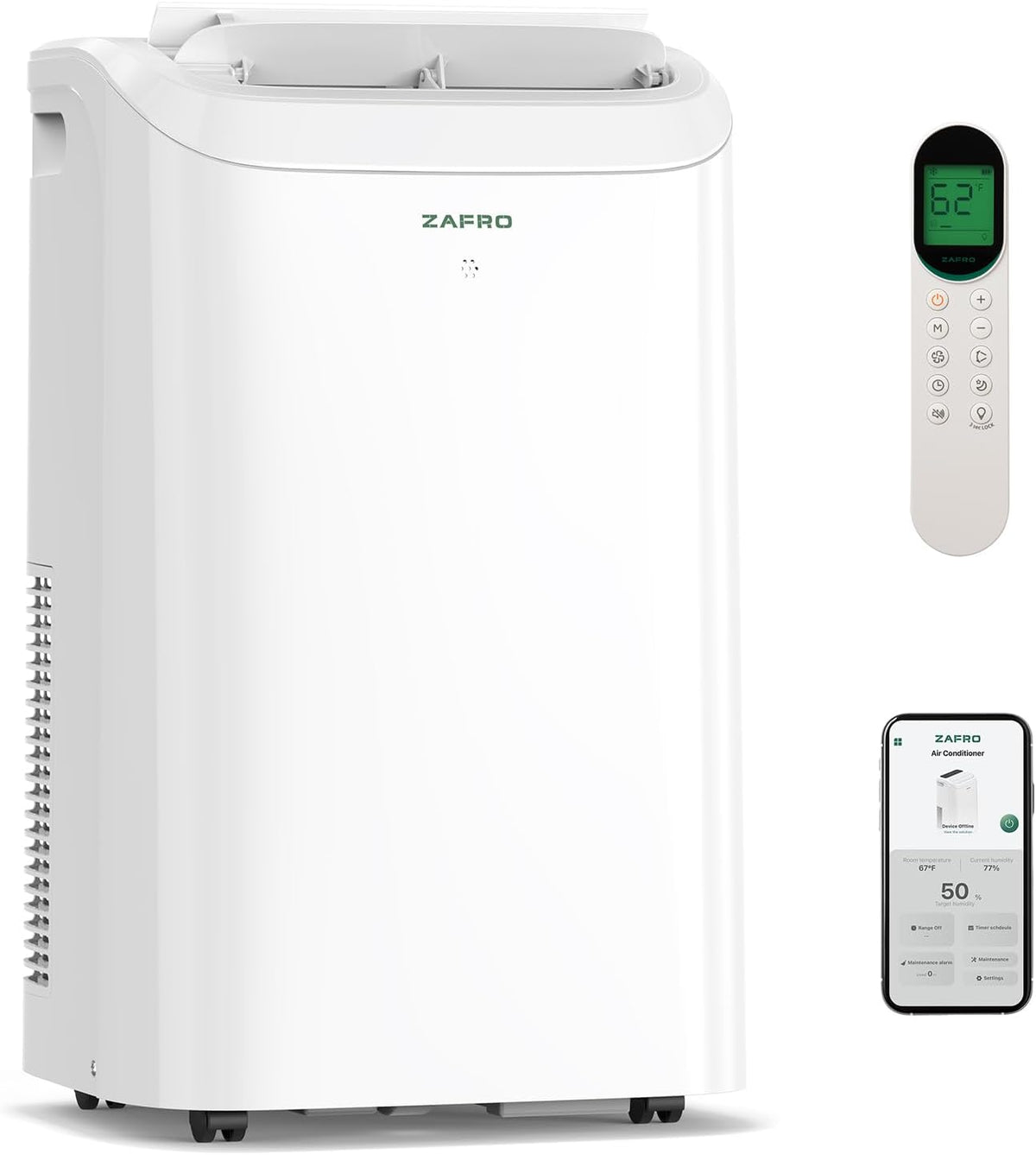 ZAFRO Smart Portable Air Conditioner, 12020 BTU (8020 BTU SACC)