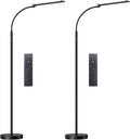Yikuneng Dimmable LED Floor Lamp, Super Bright Reading Lamps Floor Standing lamp with Remote & Touch Control, Stepless Dimming & 2700K-6500K Color Temperature, for Living Room Bedroom Office, 2 Pack