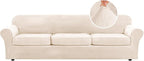 H.VERSAILTEX Modern Velvet Plush 4 Piece High Stretch Sofa Slipcover Furniture by HVERSAILTEX