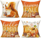 VAKADO Fall Outdoor Throw Pillow Covers 18x18 Set of 4 Decorative Cushion Cases Home Porch Decor for Patio Furniture Couch Bed Sofa,Watercolor Birds Floral Couch Cover