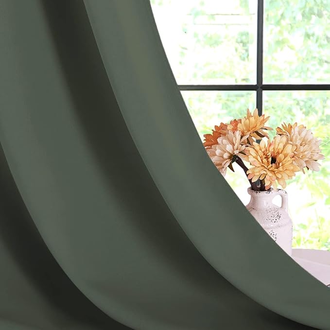 NICETOWN Thermal Insulated Curtains Blackout Draperies, Dark Mallard, 34 by 60 - Image 6