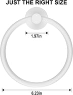 SetSail Towel Holder for Bathroom Wall Screw-in Towel Ring, White