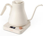 Epeios Gooseneck Electric Kettle With Temp Control,1200W,0.9L,Cream White