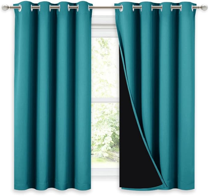 NICETOWN 100% Blackout Curtains 54 inches Long, Double-Deck Completely Blackout by NICETOWN