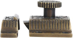 Cabinet Latch, Solid Brass, Antique Finish, Windsor Knob