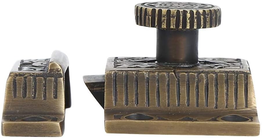 Cabinet Latch, Solid Brass, Antique Finish, Windsor Knob