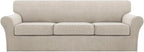 Turquoize 4 Piece Sofa Covers for 3 Cushion Couch Sofa Slipcover Soft Couch by Turquoize