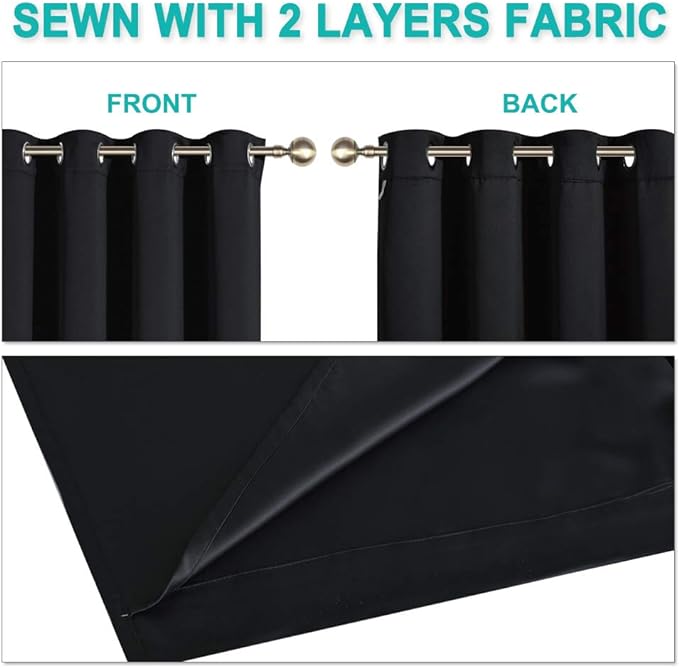 NICETOWN High-End Thermal Kitchen Curtains, Full Blackout Curtains 84 Inches - Image 5
