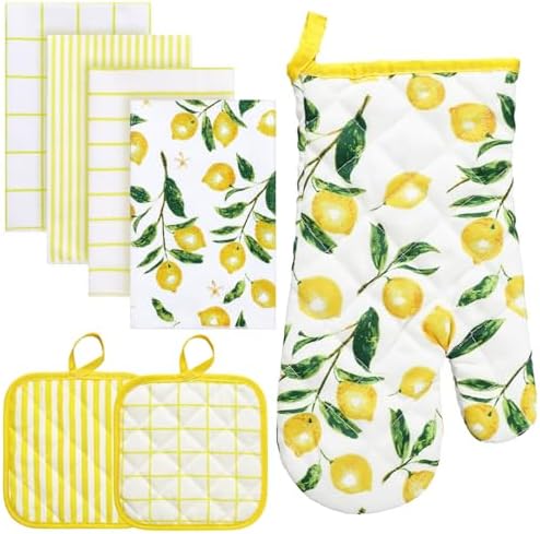 Tigeen 8-Pack Lemon Kitchen Decor Set Lemon Kitchen Accessories