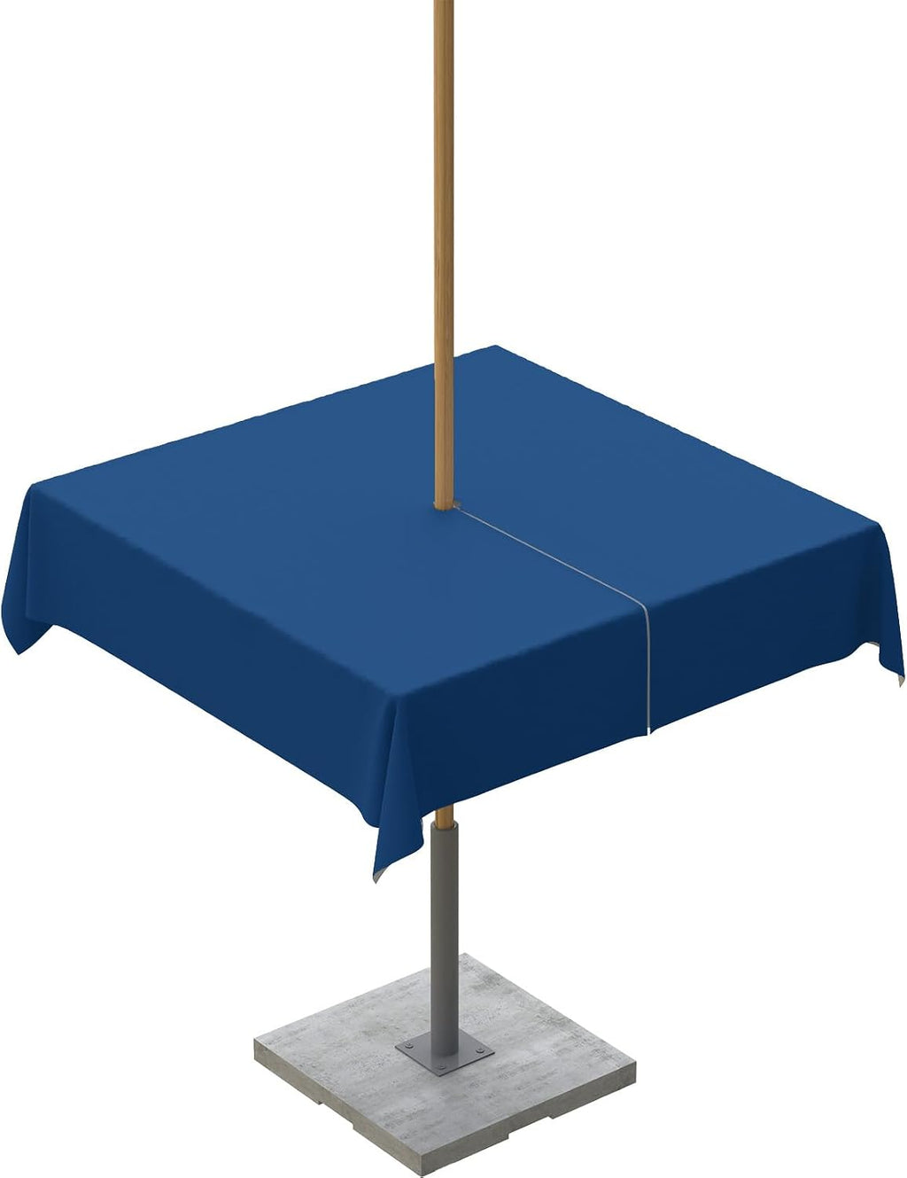 QueenKer Navy Blue Solid Color Table Cover forOutdoor Tablecloth with Umbrella Hole and Zipper, Square Tables Waterproof Tabletop Collection for Patio, Garden, Picnic, Camping 54 x 54 inch