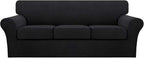 Turquoize 4 Piece Sofa Covers for 3 Cushion Couch Sofa Slipcover Soft Couch by Turquoize