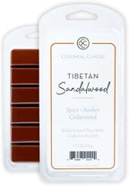 Colonial Candle Tibetan Sandalwood Scented Wax Melts, Wax Melt Warmer Cubes, Long Lasting Scented Wax Warmer Cubes, 4 Pack, 6 Cubes Each - Made in The USA