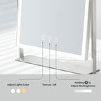 NEZZOE Rechargeable Makeup Mirror with Lights, 4000mAh Battery, 14"x10"