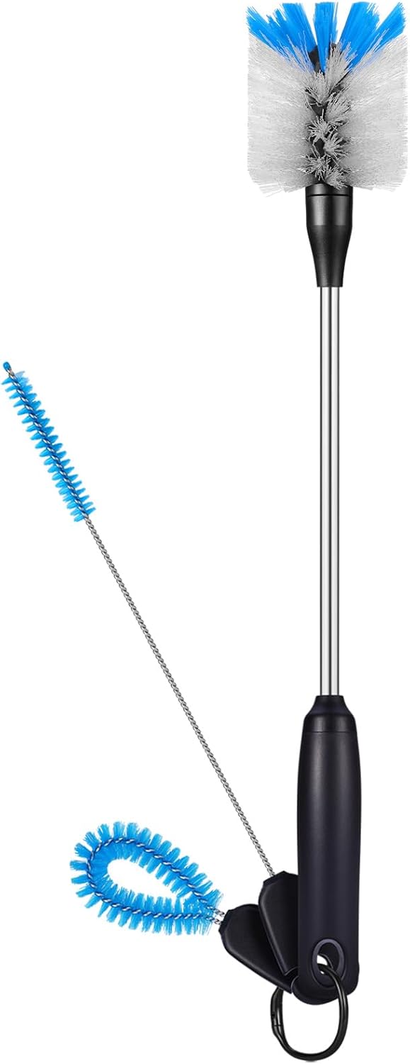 MOSOLAN 3-in-1 Water Bottle Brush and Straw Cleaning Set, Flat Head