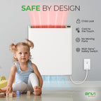 Smart Envi Wi-fi Plug-in Electric Wall Heater - Energy Efficient Smart Heaters for Indoor Use - App Controlled Electric Heater with Thermal Shut Off Switch - Compatible with Alexa & Google Home