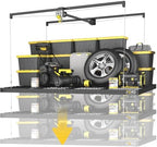 Garage Ceiling Storage Racks – 4x8 FT Overhead Garage Storage Rack with Safety Lock, Heavy-Duty Ceiling Mounted Lift System and Storage Organizer, Ideal for Maximizing Overhead Space, 325 lbs Capacity