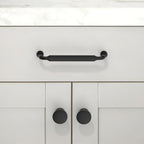 2 Pack Matte Black Cabinet Pulls 5 Inch(128mm) Kitchen Cabinet Handles Solid Zinc Alloy Cabinet Hardware Drawer Pulls