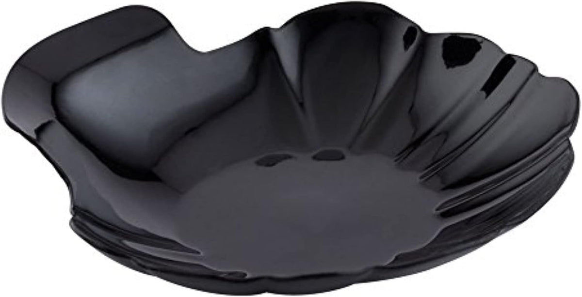 Restaurantware 3.3 Inch Shell Appetizer Plate 100 Disposable Plastic Appetizer Plate - Sturdy Shell-Shaped Black Plastic Cocktail Plates Perfect For Serving Amuse Bouche And Hors D'oeuvres