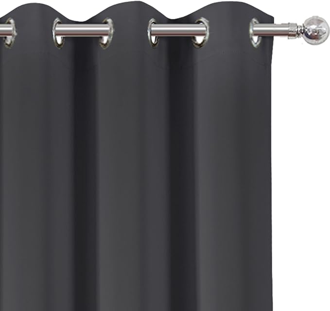 LEMOMO Blackout Curtains 42 x 63 inch/Dark Grey Curtains Set of 2 - Image 6
