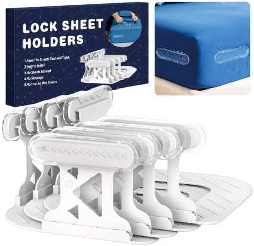 Bed Sheet Holders for Corners, 4Pcs Heavy Duty Fitted Sheet Grippers