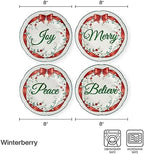 Pfaltzgraff Winterberry Red Ribbon Salad Plates, Set Of 4