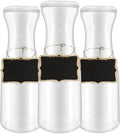 3 Pack 34 Ounces Glass Pitchers Wine Carafe Decanter with Acrylic Lid