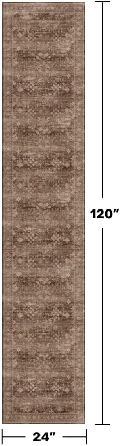 Brown Washable Long Runners for Hallways, 2x10 Wide Kitchen Runner Rug - Image 2