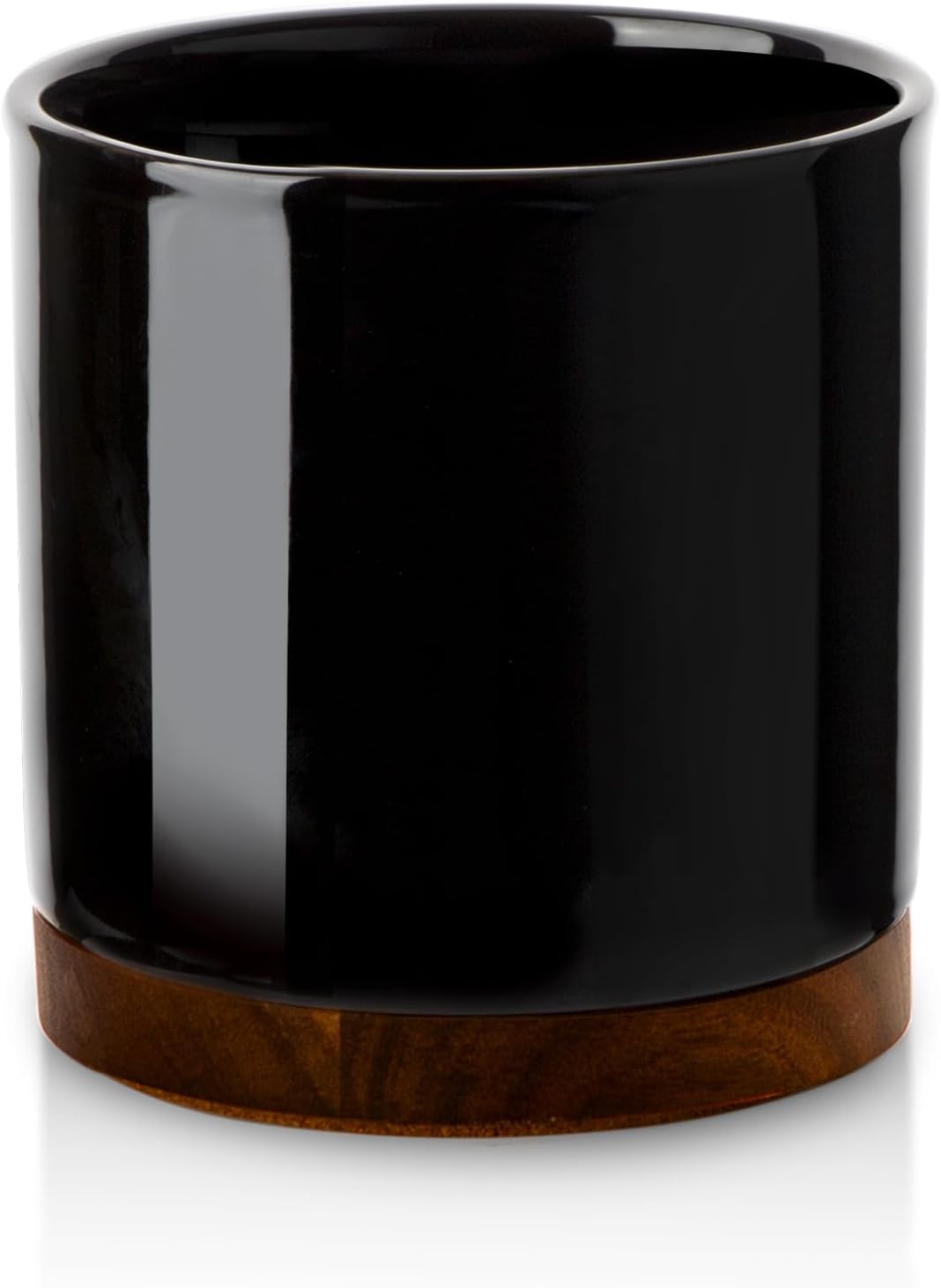 Ceramic Rotating Kitchen Utensil Holder for Countertop, 7.2'' Black