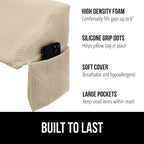 GORILLA GRIP Patented Bed Wedge Pillow for Headboard Gap, Twin/XL, Cream