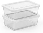 Sterilite Storage Box Stackable Tote, White, 12 Quart, 12 Pack