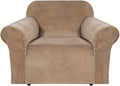 H.VERSAILTEX Stretch Velvet Armchair Cover Couch Covers 1 Cushion Chair by HVERSAILTEX