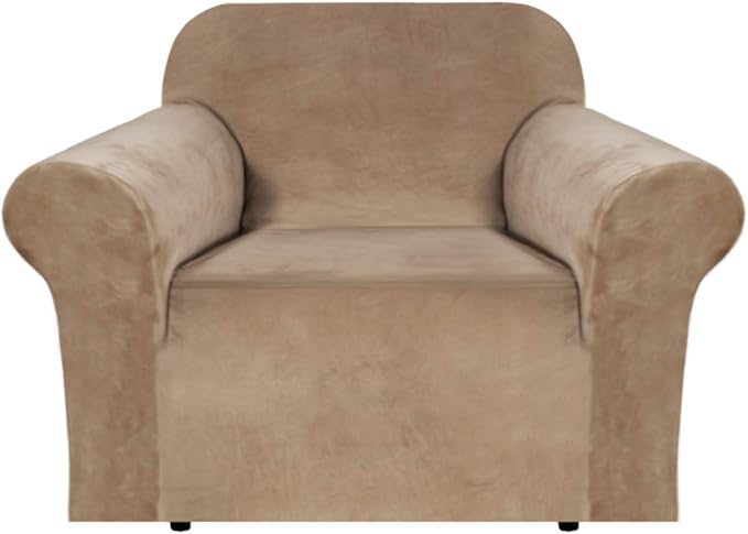 H.VERSAILTEX Stretch Velvet Armchair Cover Couch Covers 1 Cushion Chair by HVERSAILTEX