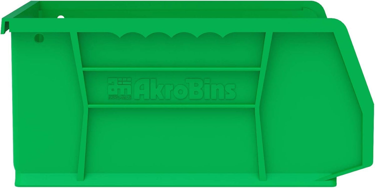 Akro-Mils 30235 AkroBins Plastic Storage Bins, 11"x11"x5", Green, 6-Pack