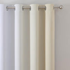 Beige and Greyish White Ombre Blackout Curtains Living Room 84 Inches Long