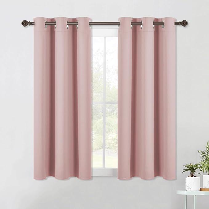 NICETOWN Modern Blackout Curtains Noise Reducing, Blush Pink, 2 Panels by NICETOWN