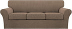 Turquoize 4 Piece Sofa Covers for 3 Cushion Couch Sofa Slipcover Soft Couch by Turquoize