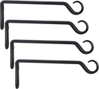 10 inch Plant Hanger, Sturdy Hanging Plant Bracket Outdoor, Hanging Plant Wall Hook Heavy Duty, for Hanging Bird Feeders, Planters, Lanterns, Wind Chimes, Indoor/Outdoor Use, Black, Set of 2