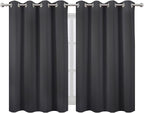 LEMOMO Dark Grey Thermal Blackout Curtains/52 x 45 Inch/Set of 2 Panels Room - Image 2