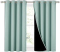 NICETOWN Aqua Blue 100% Blackout Curtains 45 inches Long, 2 Thick Layers by NICETOWN