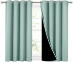 NICETOWN Aqua Blue 100% Blackout Curtains 45 inches Long, 2 Thick Layers by NICETOWN