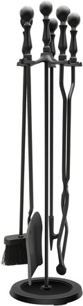 Heavy Duty Cast Iron Fireplace & Fire Pit Tools Set, 5-Piece