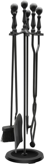 Heavy Duty Cast Iron Fireplace & Fire Pit Tools Set, 5-Piece
