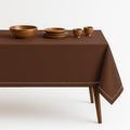 Brown Cotton Tablecloth, Table Cover 60x84 Inch, Fits 6-8 Seats, Soft, Durable, Washable, Wrinkle Resistant, Rectangle Table Cloth for Dining, Holiday Gatherings, Dinner, Weddings