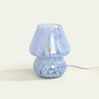 ONEWISH Mushroom Lamp Small Vintage Table Lamp for Bedroom Nightstand, Bedside Lamp Translucent Glass Stepless Dimmable, Murano Aesthetic Home Decor for Living Room Kitchen(Black)