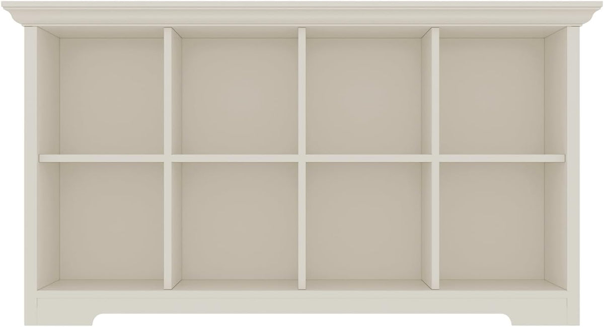 OSCHF 8-Cube Open Bookcase with Base, 2-Tier Low Cabinet, White