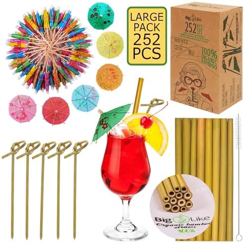 252 Pcs Cocktail Accessories for Drinks - Tiki Bar Cocktail Picks