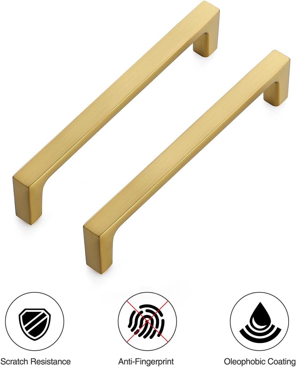 Ravinte Brushed Brass Solid Pulls Cabinet Handles 5 Inch 15 Pack