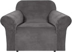 H.VERSAILTEX Stretch Velvet Armchair Cover Couch Covers 1 Cushion Chair by HVERSAILTEX