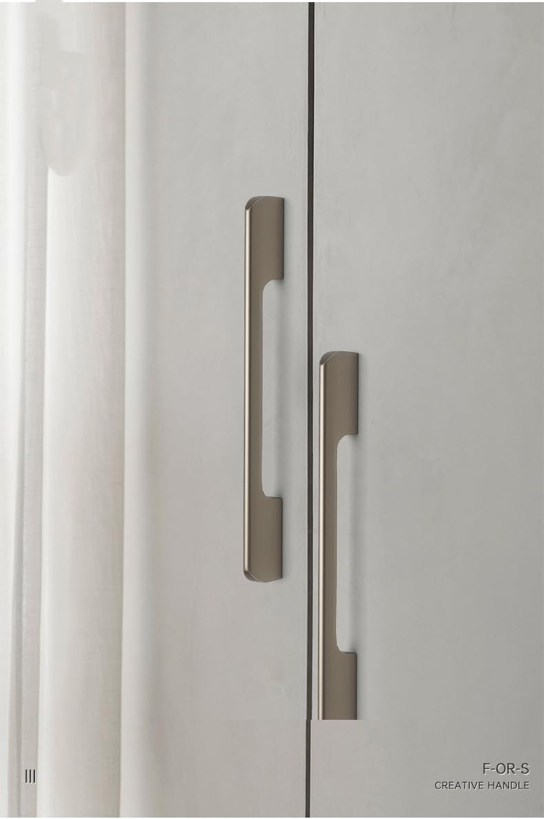 5 Pack Champagne Cabinet Handles, Long Kitchen Cabinet Pulls, Easy to Install for Cabinets, Dresser Drawers and Wardrobes (5.8 inch)
